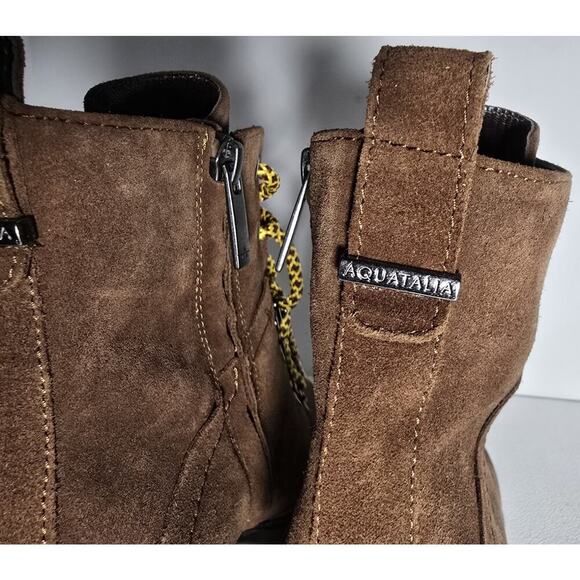 Aquatalia Ihana Brown Suede Water Resistant Lace-Up Zip Boot Women’s Size US 10 - Picture 7 of 10